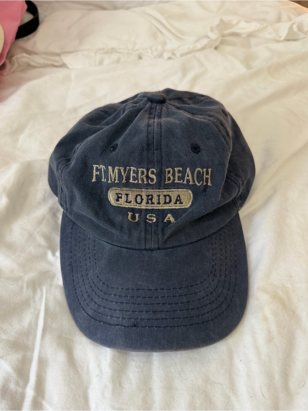 Ft. Myers Beach Florida USA Embroidered Navy Baseball Cap